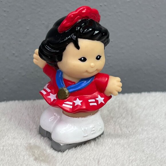 Fisher Price Little People Olympic Figure Skater 1998 Olympian Red Girl Skating - Picture 1 of 6